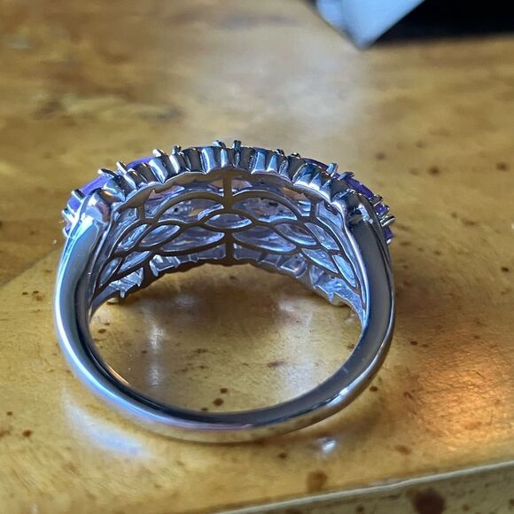 Rose de France Amethyst Sterling Silver Ring Size 7 - Picture 5 of 9